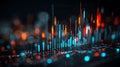 Abstract data visualization background with glowing lines and bokeh effect for technology design Royalty Free Stock Photo