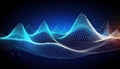 Abstract Data Visualization - Blue Digital Landscape with Glowing Peaks Royalty Free Stock Photo