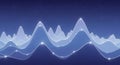 Abstract Data Visualization Blue Waveforms and Stars Royalty Free Stock Photo