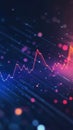 Abstract Data Visualization with Bright Graph and Colorful Lights Royalty Free Stock Photo