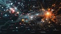 Abstract Data Visualization of Complex Network Connections Royalty Free Stock Photo