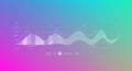 Abstract data visualization featuring a gradient background transitioning from pink to Royalty Free Stock Photo