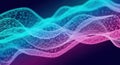 Abstract data visualization of flowing digital network mesh waves Royalty Free Stock Photo