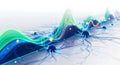 Abstract data visualization with neural network connectivity and information flow Royalty Free Stock Photo