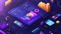 Abstract Data Visualization Shows Dynamic Information Graphics Royalty Free Stock Photo