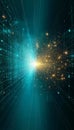 Abstract Data Visualization with Turquoise Graph Lines and Golden Nodes in Immersive Style Royalty Free Stock Photo