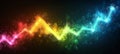 Abstract Data Visualization Vibrant Line Chart in Rainbow Colors on a Dark Background