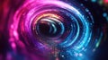 Abstract data vortex tunnel creating digital light swirl Royalty Free Stock Photo