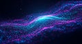 Dynamic abstract wave composed of glowing with blue and pink light particles Royalty Free Stock Photo