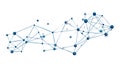 Abstract Data Web: Blue Connected Node Structure, vector design Generative AI Royalty Free Stock Photo