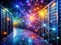 Abstract Database Server Visualization Exploring the Intricate Web Architecture of a Glowing Network with Royalty Free Stock Photo