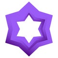 Abstract David star,  icon, design element, symbol. Six-pointed star Royalty Free Stock Photo