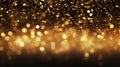 Abstract de-focused blurred bokeh background gold and black. Winter background. New Year and Christmas concept