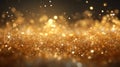 Abstract de-focused blurred bokeh background gold and black. Winter background. New Year and Christmas concept