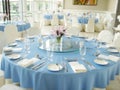 Abstract Decorated wedding in white and blue tones. Royalty Free Stock Photo