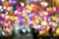 Abstract decoration color circle sparkle light blur bokeh background for celebration festive. Shiny glowing blurry bright in the Royalty Free Stock Photo