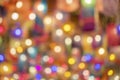 Abstract decoration color circle sparkle light blur bokeh background for celebration festive. Shiny glowing blurry bright in the Royalty Free Stock Photo