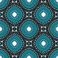 Abstract Decorative Aqua Blue damask pattern Royalty Free Stock Photo