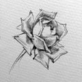 Pencil drawing textured abstract background handmade . Floral pattern .Single rose flower in the garden .