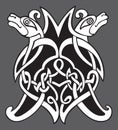 Abstract decorative celtic flower knot wolf tattoo