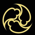 Vector irish and celtic spiral triskel symbol tattoo flash