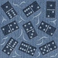 Abstract decorative dominoes - Blue denim jeans - seamless background Royalty Free Stock Photo