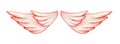 Abstract decorative element. The little wings of the angel are gently pink. Hand-drawn watercolor illustration on