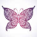 Abstract decorative floral butterfly