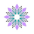 Abstract Decorative Flower Icon. Radial Rosette Pattern Royalty Free Stock Photo