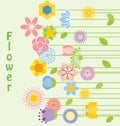 Abstract decorative flower icons. Design elements set. Royalty Free Stock Photo