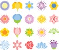 Abstract decorative flower icons. Design elements.set. Vector art. Royalty Free Stock Photo