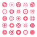 Abstract Decorative Icons. Radial Circle Design Elements Set Royalty Free Stock Photo