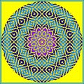 Abstract decorative mandala with geometric ornament in a bright colors