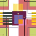 Linear rectangular pattern with intersecting grid
