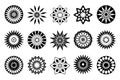 Abstract Decorative Radial Circle Icons. Design Elements Set Royalty Free Stock Photo