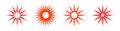 Abstract Decorative Red Sun Icons. Design Elements Set Royalty Free Stock Photo