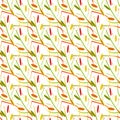 Abstract decorative seamless pattern of autumn leaves beautiful leaf fall rainbow colors