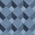 Abstract decorative tiles - seamless pattern - Blue denim jeans Royalty Free Stock Photo