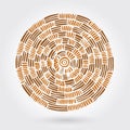 Abstract decorative wooden striped textured weaving. Vector doodle