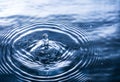 Abstract deep blue circle water drop ripple curve. Liquid texture back