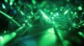 Abstract deep green glowing geometric crystal structure Royalty Free Stock Photo