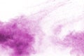 Abstract deep pink powder explosion on white background. Freeze motion of deep pink powder splash Royalty Free Stock Photo