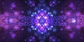 Abstract deep purple background with glowing hexagonal patterns. Soft, radiant lights in cyan and Ai ganerated