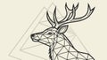 Abstract Deer Head, Modern Wilderness Art, vector design Generative AI Royalty Free Stock Photo