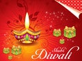 Abstract deewali background with girt box Royalty Free Stock Photo