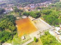 Aerial photo of a fairly large field in the middle of a residential area