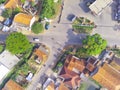 Aerial factory and rice fields - Stock photo Royalty Free Stock Photo