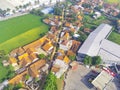 Aerial factory and rice fields - Stock photo Royalty Free Stock Photo