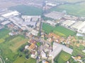 Aerial factory and rice fields - Stock photo Royalty Free Stock Photo