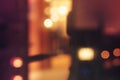 Abstract defocused bokeh blurred background of warm night lights Royalty Free Stock Photo